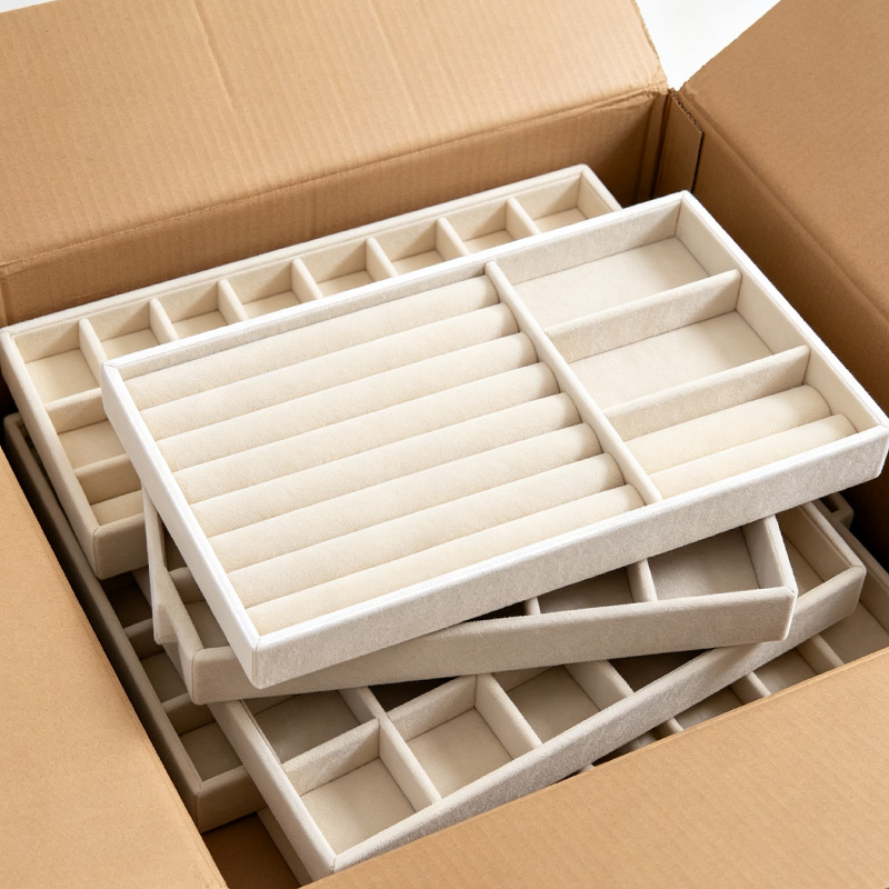 Jewelry Making Organizer - Yeni Kadife Mücevher Tepsisi Kutusu İstiflenebilir