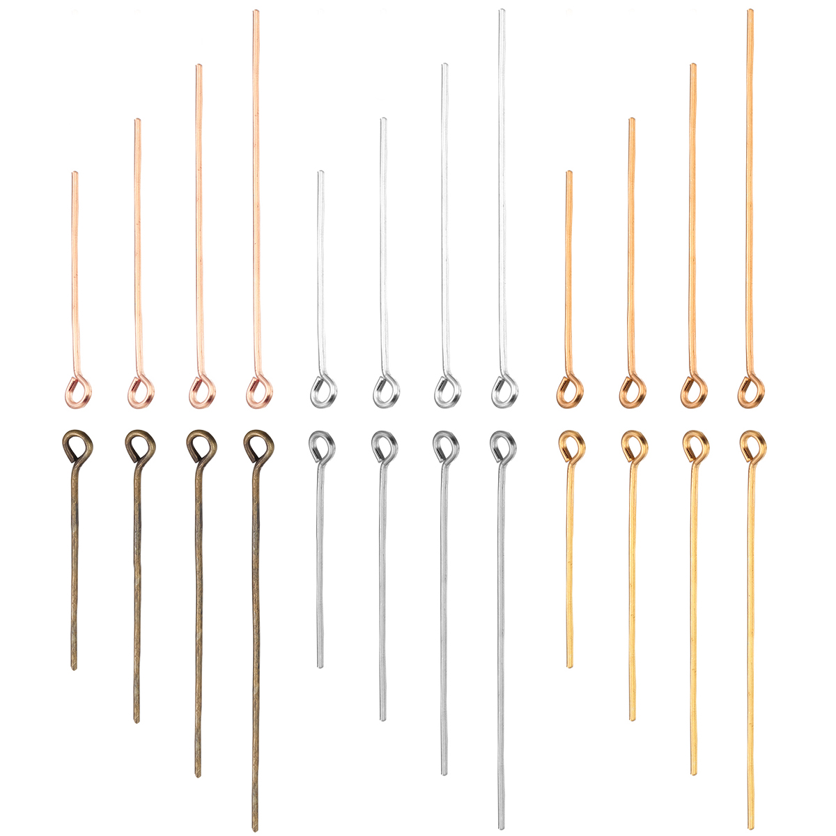 Jewelry Making Eye Pins - 200 adet/grup 20/26/30/35/40/45/50mm Gül Altın Göz