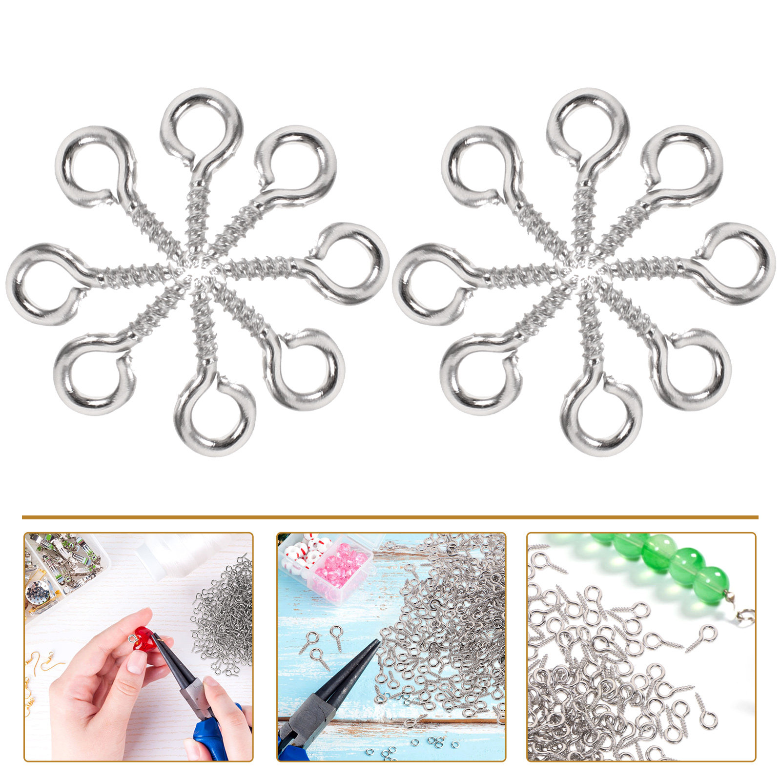 Jewelry Making Eye Pins - 500 Adet Mini Vidalı Göz Pimi