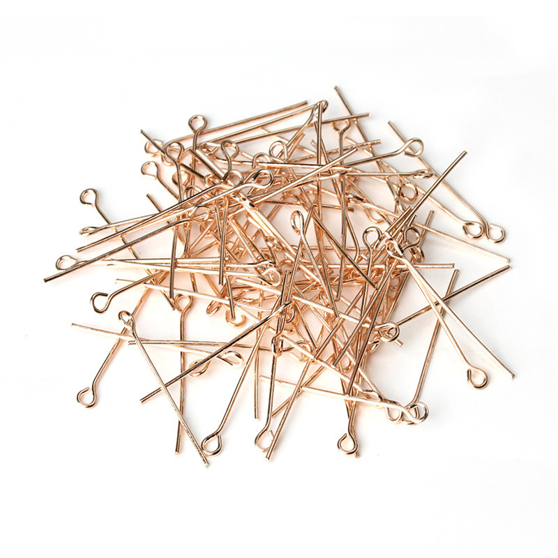Jewelry Making Eye Pins - 200 adet/grup 50mm Gül Altın Renk