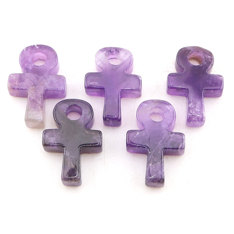 Jewelry Making Michaels - Ametist Kristal Ankh Çapraz Kolye Yaşam