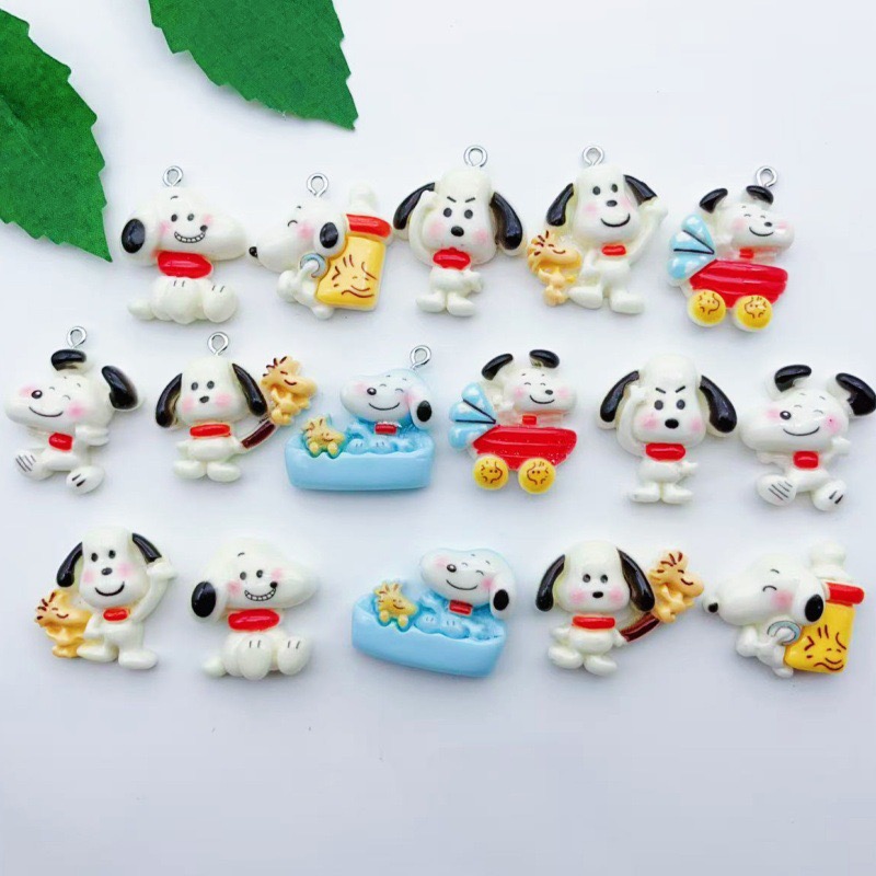 Jewelry Making Factory - 12 adet reçine karikatür köpek kolye