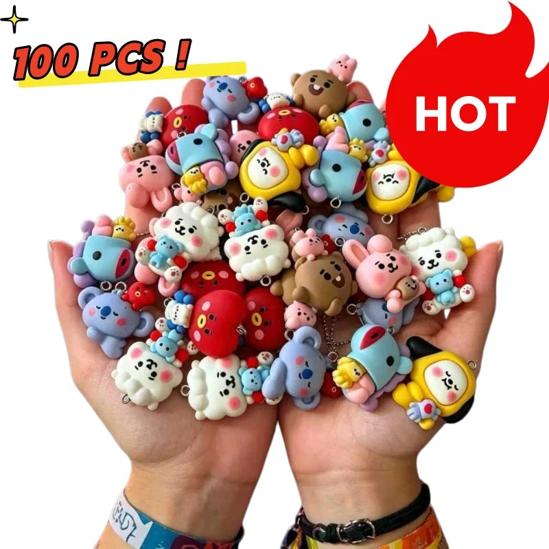 Jewelry Making Factory - 7 adet BT21 Reçine Karikatür Figür