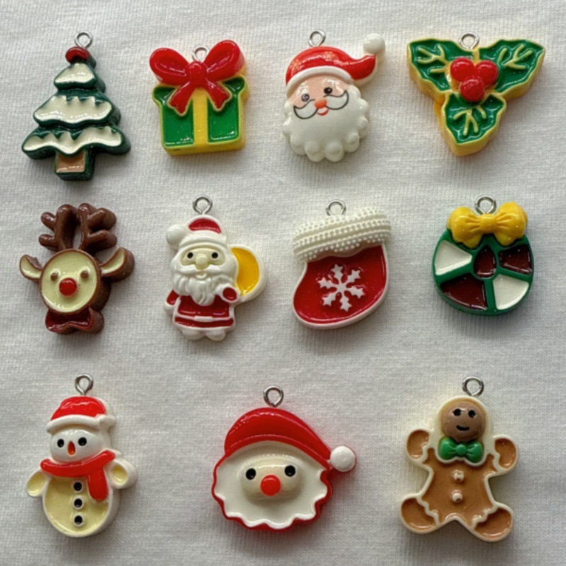 Jewelry Making Pendants - 10 adet Noel Karikatür Serisi Reçine