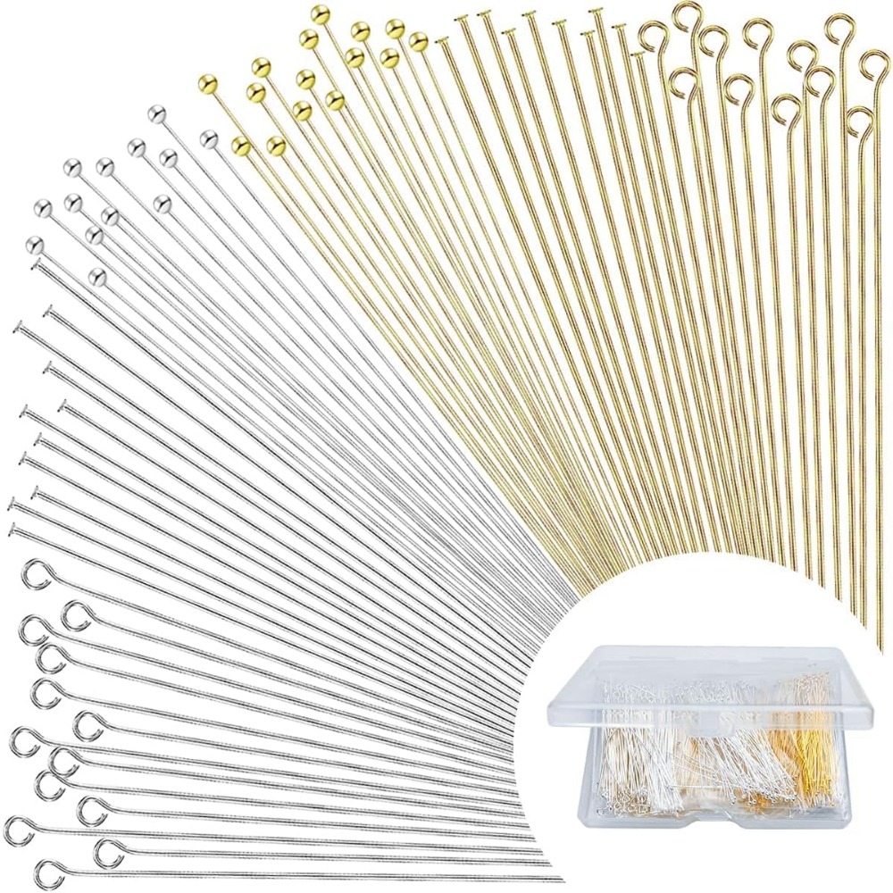 Jewelry Making Eye Pins - 600 adet Düz Başlı Gözlü Boncuk