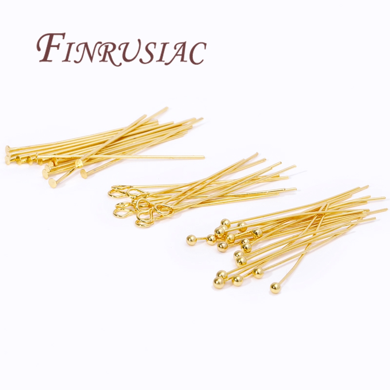 Jewelry Making Eye Pins - 50 adet 20-50mm altın kaplama pimler