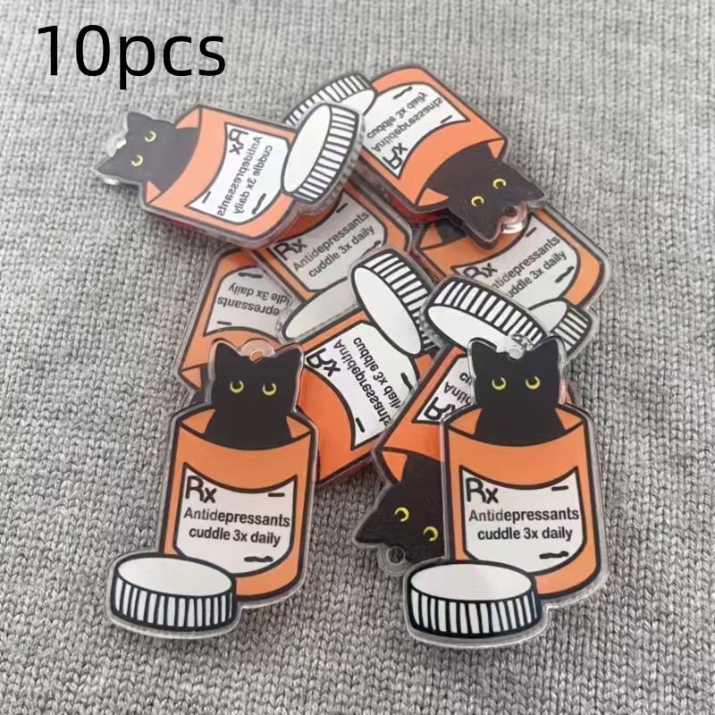 10 adet akrilik ilaç kedi koly - Jewelry Making Pendants incelemesi ve fiyatı
