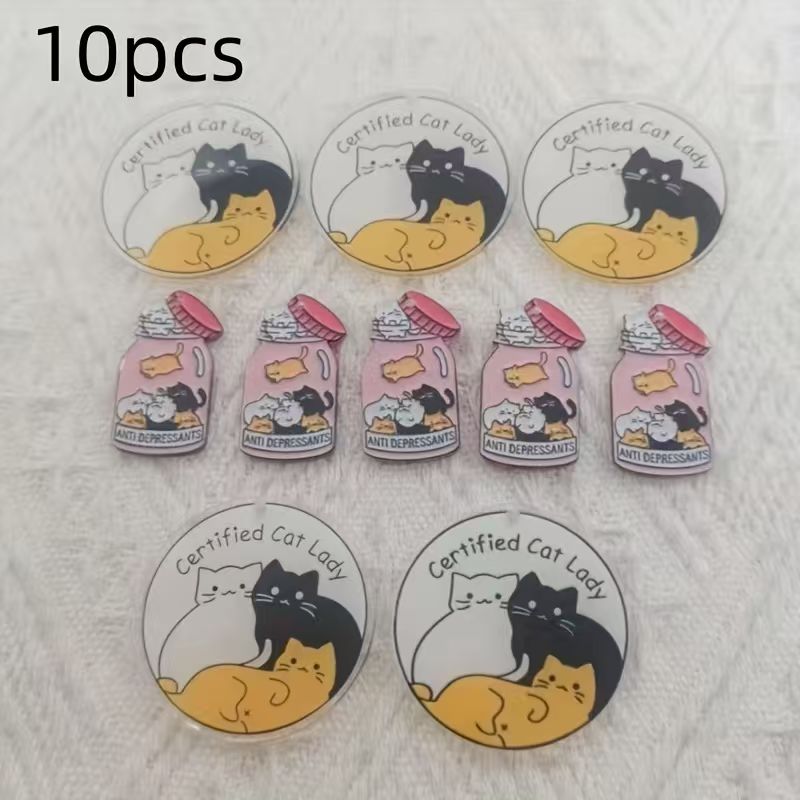 10 adet akrilik sevimli kedi k - Jewelry Making Pendants incelemesi ve fiyatı